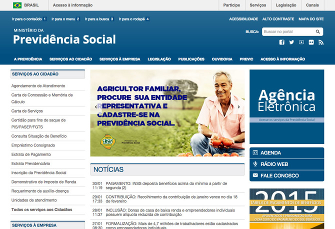 Previdência Social website screenshot