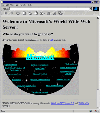 Primeiro site da Microsoft