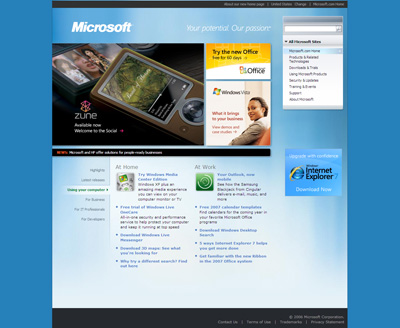 Novo site da Microsoft